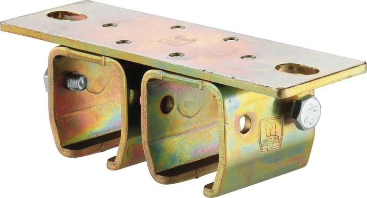 Actual product image Helm Double ceiling fixing sleeve 302 D, hole ø 13 mm, galvanised steel, yellow