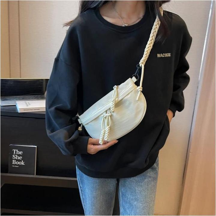 Produktbild Only-Bags.Store Casual Solid Color Chest Bag Grosse Kapazität Taille Pack Taschen Canvas Schulter Crossbody Taschen