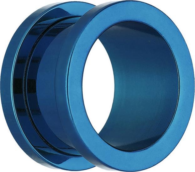 Star Piercing Flesh Tunnel dunkelblau (ohne Messing, Chirurgenstahl 316L)