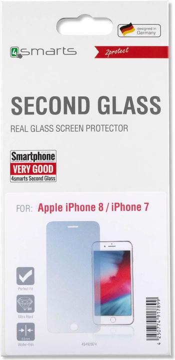 Actual product image 4smarts second glass (1 Piece, Apple iPhone 7, Apple iPhone 8)