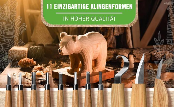 Produktbild Purewerk Holzschnitzset für Erwachsene (22-teilig)