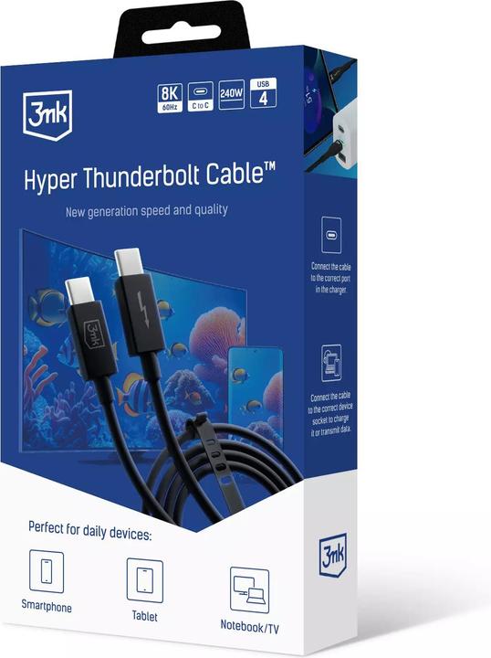 Produktbild 3MK Hyper ThunderBolt Cable 240W (1 m, USB 4.0)