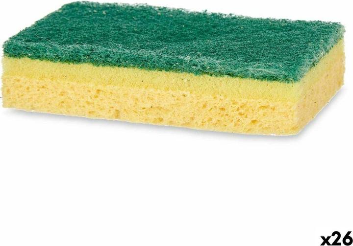 Natec Scheuerschwämme-Set Gelb grün Cellulose Abrasive Faser 10,5 X 6,7 X 2,5 cm (2 Stk.)