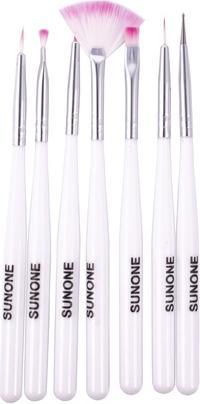 Actual product image Sunoneset Nail Art Brushes White 7 Pieces