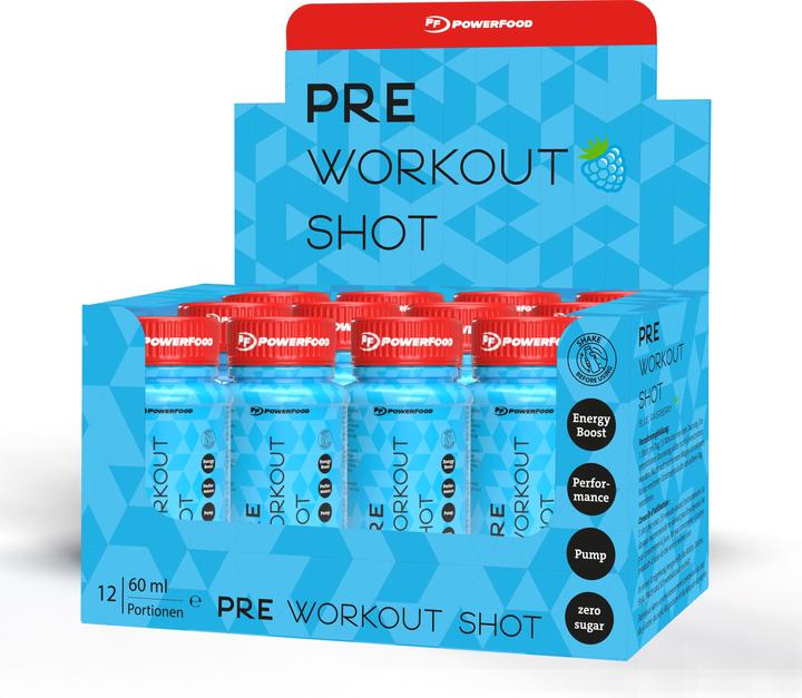 Produktbild PowerFood One Pre-Workout Shot (Brombeere, 12 x)