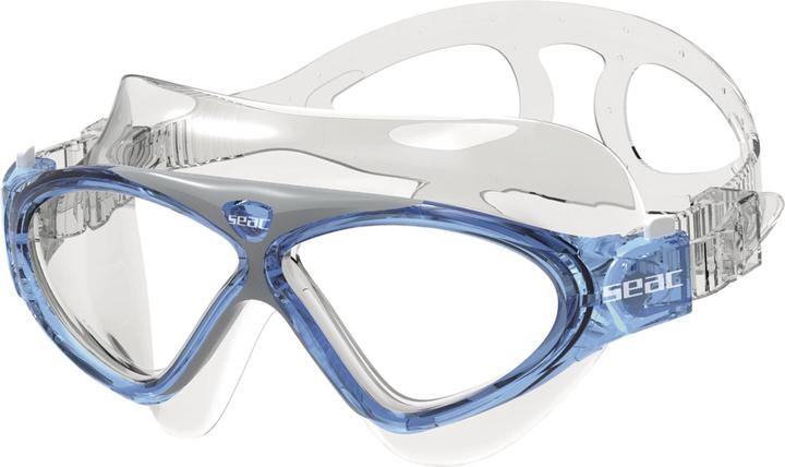 Actual product image Seac Vision Junior swimming goggles blue, fog-free, 100% UV protection, hypoallergenic silicone.