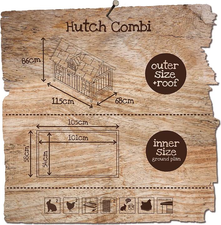 Actual product image EBI Duvo+ Woodland chicken/rabbit hutch Combi