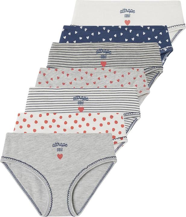 Vertbaudet 7er-Pack Mädchen Slips mit Herzen