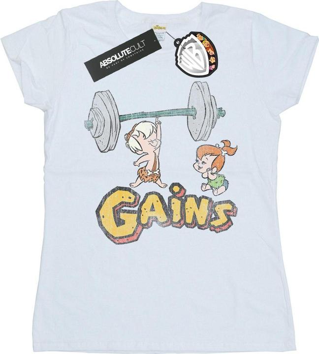 Actual product image The Flintstones Womens/Ladies Bam Bam Gains Distressed Cotton T-Shirt (L)