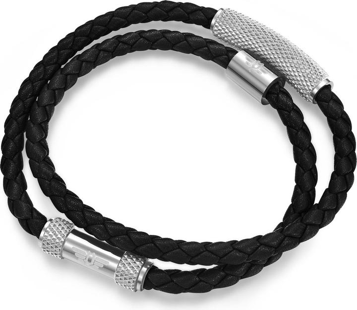 Actual product image Police Urban Texture Bracelet (20 cm, Leather, Stainless steel)