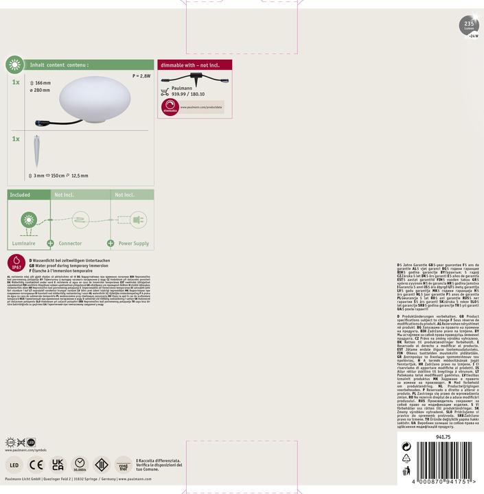 Produktbild Paulmann Outdoor Plug & Shine Stone (235 lm, IP67)