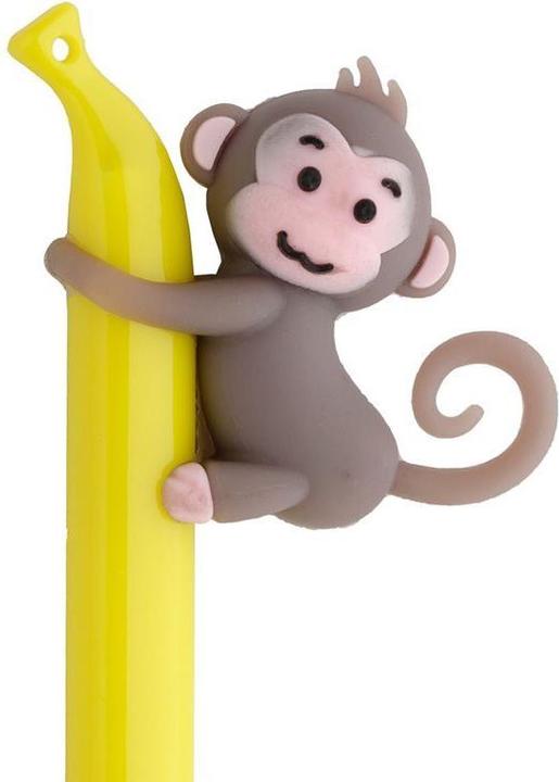 Actual product image Puckator Monkey Banana Fine Tip Ballpoint Pen Pen (Black)