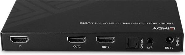 Actual product image Lindy 2 port HDMI 8K60 splitter