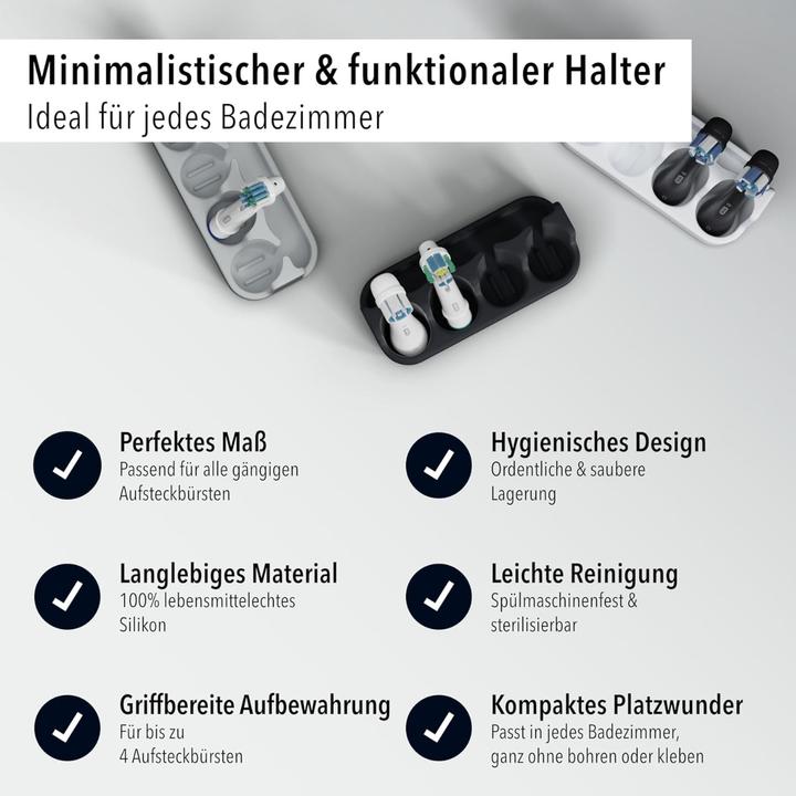 Actual product image Qikfresh Aufsteckbürstenhalter 4er Weiss (Toothbrush holder)