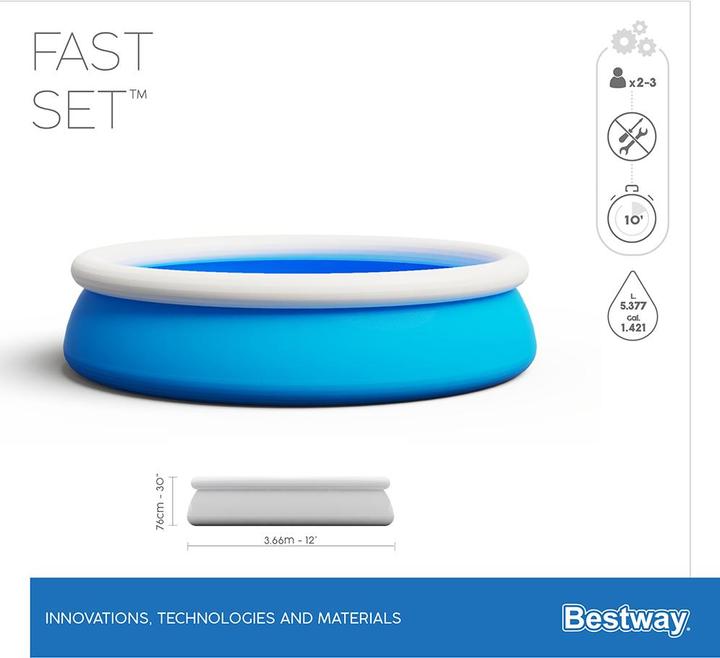 Produktbild Bestway Fast Set Pool-Set 366 x 76 cm (366 x 76 cm)