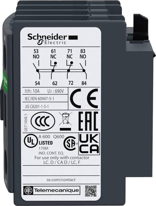 Actual product image Schneider Electric Auxiliary contact block 2 NO contacts 2 NC contacts
