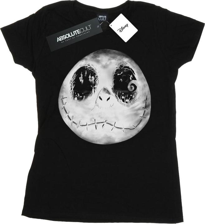 Actual product image Disney Womens/Ladies Nightmare Before Christmas Jack Moon Face Cotton T-Shirt (L)