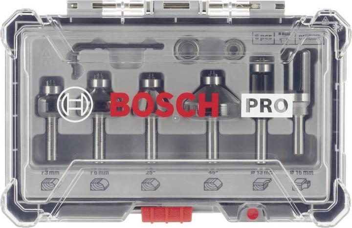 Actual product image Bosch Professional Zubehör Set of edge milling cutters. 8 mm shank. 6-piece