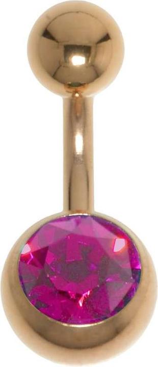 Bijouteria Bauchpiercing (Chirurgenstahl 316L, PVD Beschichtung (goldfarbig), Premium Kristall)