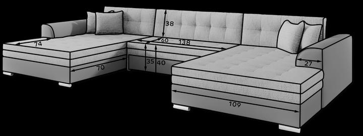 Actual product image ELTAP Vento (Sofa landscape, 5-seater, Sofa bed)