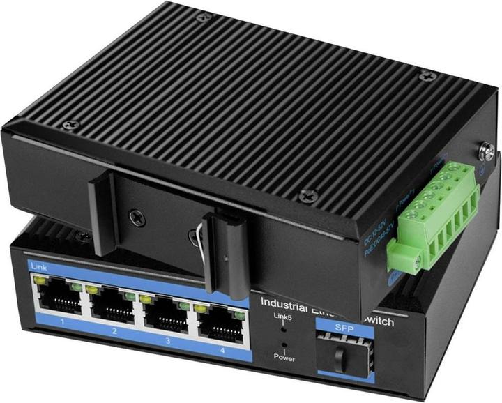 Actual product image LogiLink Industrial Gigabit Ethernet Switch, 4-port 1000 Mbit/s + 1 port SFP (5 Ports)