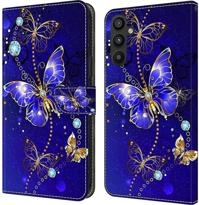 Cover-Discount Galaxy A15 - Etui effet 3D Butterfly blue (Samsung Galaxy A15)