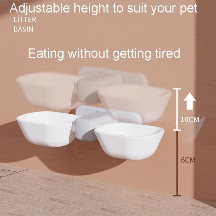 Produktbild König Design Haustier Dual Futternapf Fressnapf Katzenhundnnapf schräge für kleine Schüssel