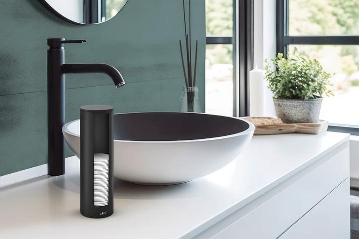 Actual product image Zack Cotton pad dispenser OLOMO stainless steel black