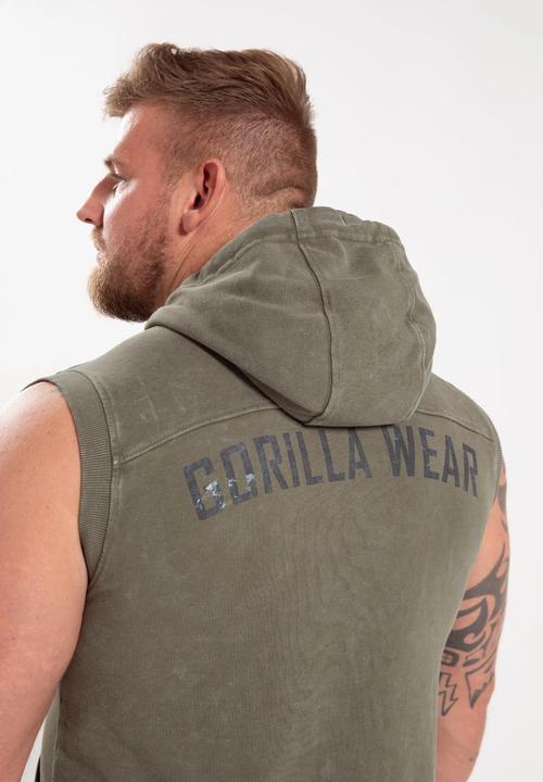 Produktbild Gorilla Wear Silverdale Ärmelloser Kapuzenpullover - Armeegrün (M)