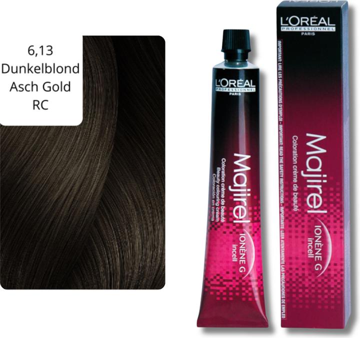Produktbild L'Oréal Professionnel Majirel (6,13 Dunkelblond Asch Gold RC,6.13 Dunkelblond Asch Gold COOL INFORCED)