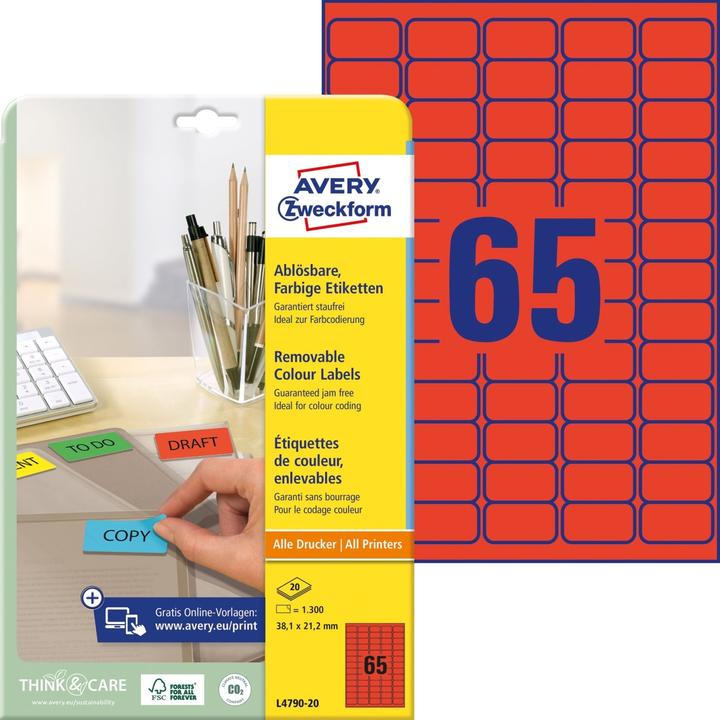 Actual product image Avery Labels removable adhesive