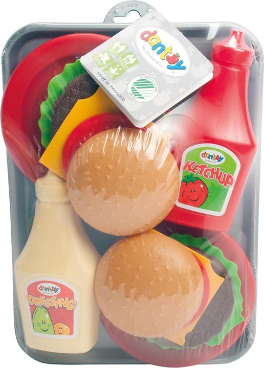 Actual product image dantoy Burger set on tray