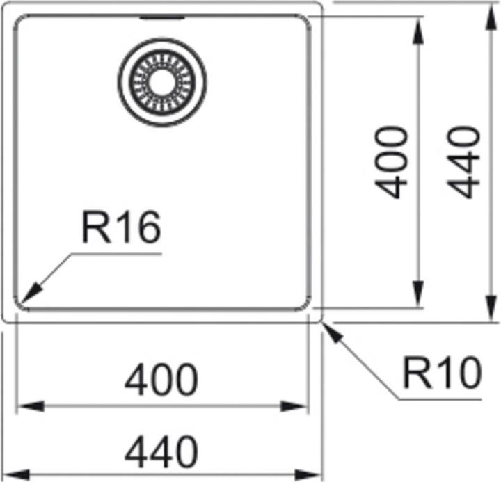 Actual product image Franke Spüle Maris MRX 110-40 CRNI (Undermount sink)