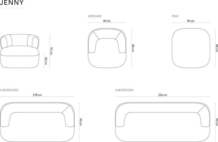 Actual product image Micadoni Jenny (3-seater, 2 person sofa, 4-seater)
