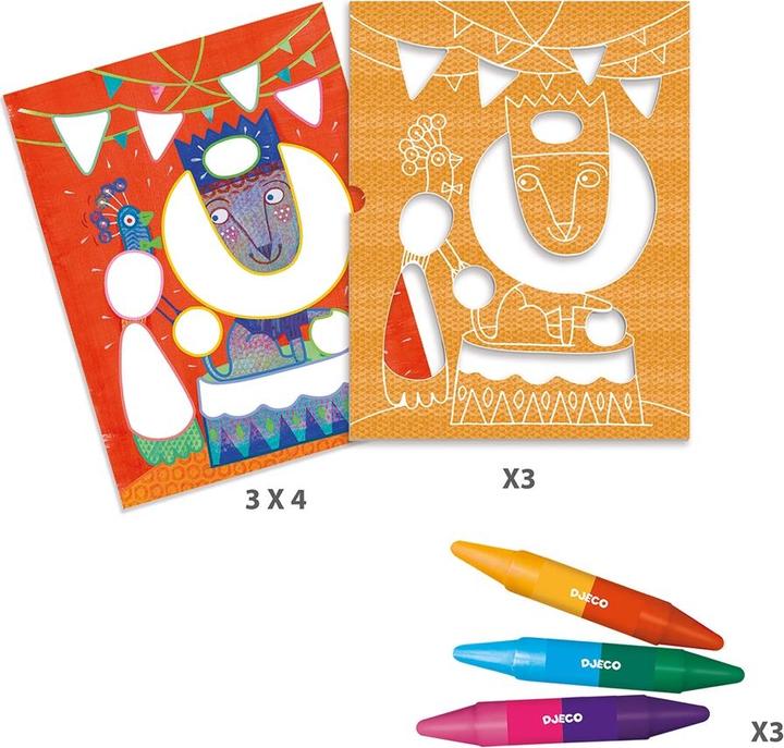 Actual product image Djeco Magic stencils tightrope walkers and balls