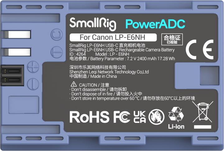 Immagine prodotto SmallRig 4264 LP E6NH USB C (Accumulatore di carica elettrica)