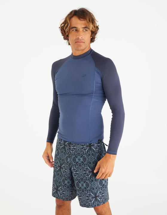 Olaian UV-Shirt langarm Surfen Herren UV-Schutz 50+ 500 graublau