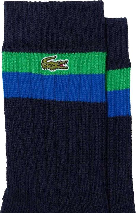 Actual product image Lacoste Unisex Adult Striped High Cut Cotton Socks (Pack of 2) (pack of 2, 35 - 38)