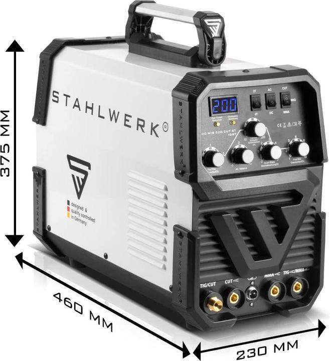 Actual product image Stahlwerk AC/DC TIG 200 CUT welding machine with MMA and integrated plasma cutter