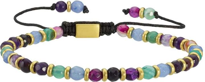 Produktbild Bijouteria Armband (27.50 cm, Jade, PVD Beschichtung (goldfarben), Achat, Edelstahl, Nylon)