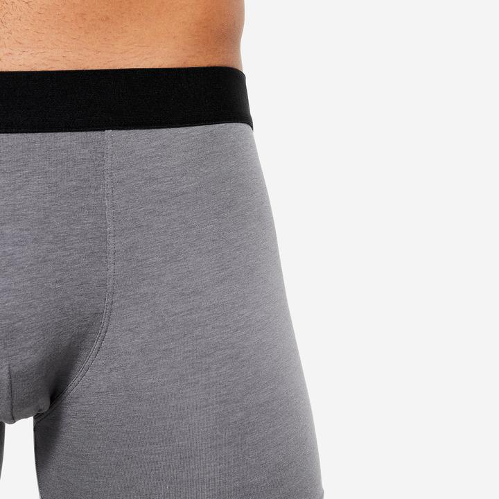 Produktbild Domyos Boxershorts Herren Baumwolle 3er-Pack - schwarz/grau/blau (XL, 3er Pack)
