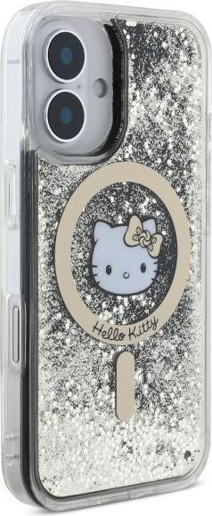 Immagine prodotto Hello Kitty HKHMP16SLGDIK iPhone 16 6.1" czarny złoty/nero oro custodia rigida Liquid Glitter Fever MagS (Apple iPhone 16)