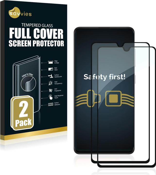 Actual product image Savvies Full-screen armoured glass screen protector (2 Piece, Samsung Galaxy A41)