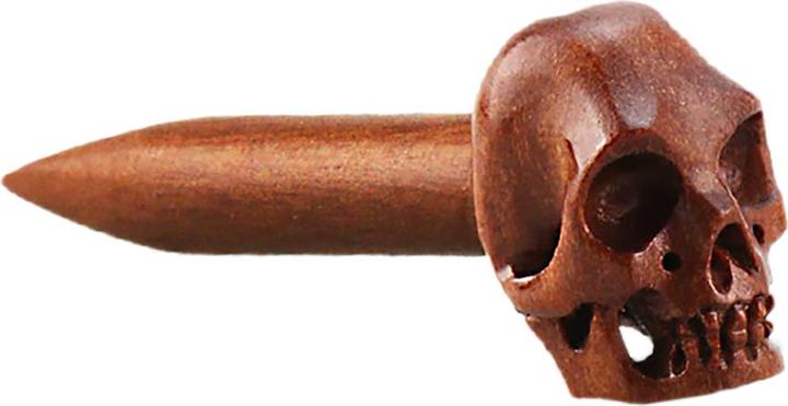 Star Piercing Expander aus Sawo Holz mit Totenkopf (Organisch)