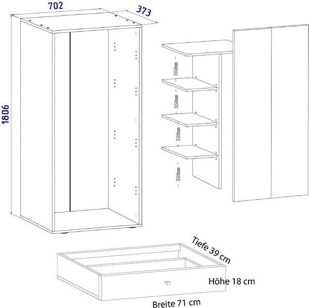 Valori nutrizionali e ingredienti VCM Holz Besen Putzschrank Serie Vandol mit Drehtüren (70 x 40 cm)