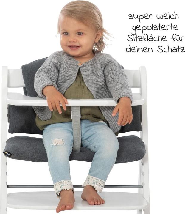 Actual product image Hauck Highchairs Highchair Alpha Plus White in economy set incl. seat cushion (Highchair)