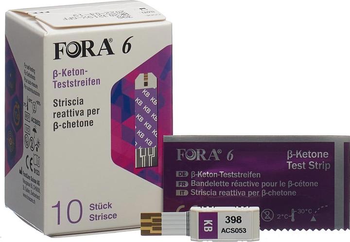 Image du produit Fora 6 bandelettes de test pour le β-cétone (Bandelette réactive)
