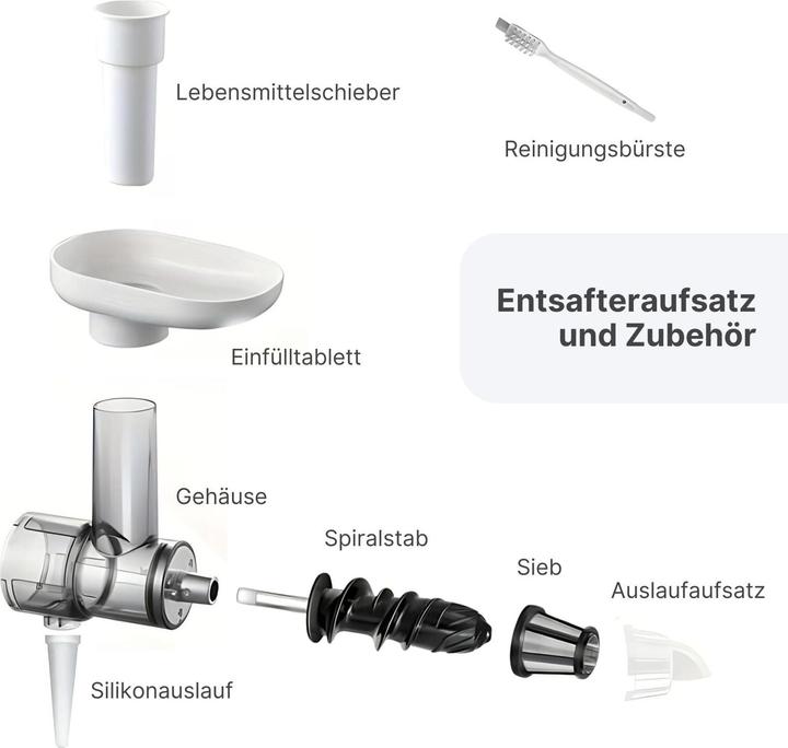 Produktbild Hermex Alternativer Entsafter für KitchenAid Slow Juicer Aufsatz Saftpresse