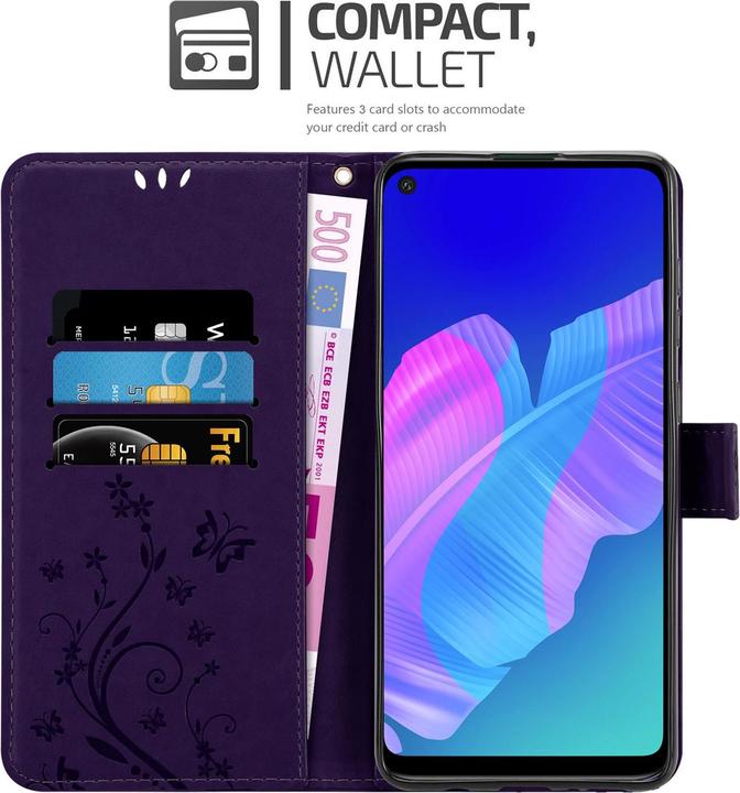Image du produit Cadorabo Couverture du livre de fleurs (Huawei P40 Lite E)