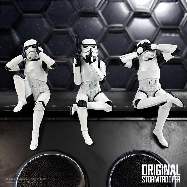 Actual product image Nemesis Now Stormtrooper figurines Three Wise Sitting Stormtroopers 11 cm